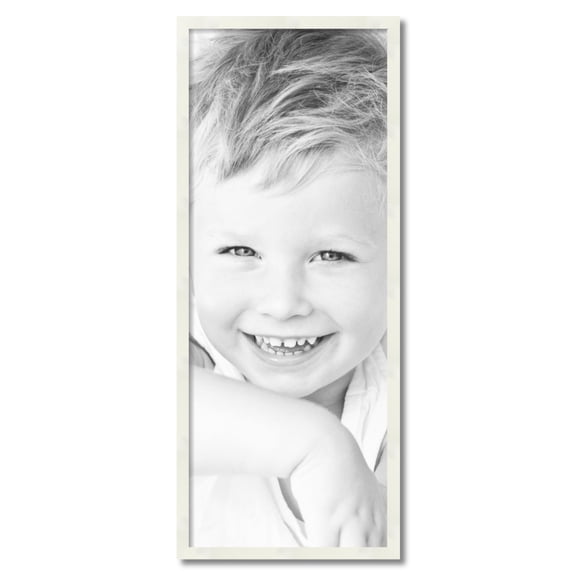 ArtToFrames 16" x 41" White Picture Frame, 16x41 inch White Wood Poster Frame (WOM-5140)