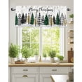 thumbnail image 6 of Merry Christmas Kitchen Valances for Windows Xmas Green Black Buffalo Tree Valance Curtains&nbsp; for Kitchen /Living Room/Bedroom/ Bathroom Decor, 42"x12 " ,Rod Pocket 1 Panel, Snowflakes, 6 of 7