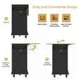 thumbnail image 2 of ANPOO 63" Movable Kitchen Island with Drop Leaf and Power Outlet, Rolling Kitchen Cart with Rubber wood Countertop, Island Table on Wheels for Kitchen w/2 Drawers, Spice Rack, Adjustable Shelves, 2 of 9