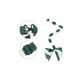 thumbnail image 2 of INSPIRAR CHIC Corbatas de moño preatadas de rayas gruesas para hombres, corbatas de satén ajustables para bodas formales en verde y blanco, 2 of 4