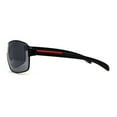 thumbnail image 3 of Mens European Fashion Oversized Curved Shield Sport Metal Rim Sunglasses All Black, 3 of 4