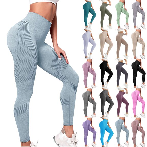 RotHome Compression Leggings for Women Textured High Waisted Tummy Control Shaping Butt Lifting Opaque Sculpting Workout Pants Gym Yoga Tights Training