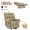 thumbnail image 6 of QuzyAor 38.6" Overstuffed Manual Recliner Chair, Soft Fabric Lounge Chair with Padded Footrest & Ergonomic Support for Living Room Bedroom Home Theater, Beige, 6 of 10
