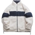 thumbnail image 1 of Aelfric Eden Suéter de gran tamaño con retazos de color para hombre Chaquetas Sherpa Chaquetas peludas de piel de oveja sintética con cremallera completa Abrigos cálidos y difusos, 1 of 4
