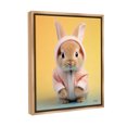 thumbnail image 4 of Stupell Industries Cozy Bunny on Yellow Animals & Insects Painting Brown Floater Framed Canvas Art Print Wall Art, 17 x 21, 4 of 10