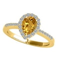 thumbnail image 3 of Mauli Jewels Engagement Rings for Women 1.40 Carat Diamond and Pear Shaped Citrine Ring 4-prong 10K Yellow Gold, 3 of 6