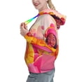 thumbnail image 2 of Daiia Digital Nomad Pink Landscape Pattern Women's Fashion Hoodies & Sweatshirts with Kangaroo Pocket Hooded Sweatshirt with Eye-catching Drawstrings-Large, 2 of 7