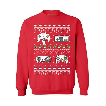 Awkward Styles Gamer Christmas Sweatshirt Retro Gamer Ugly Christmas Sweater Funny Christmas Gifts Nerdy Christmas Ugly Sweater Holiday Gift Tacky Christmas Jumper Nineties Holiday
