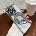 thumbnail image 2 of Compatible with iPhone 13 Pro Max Magnetic Clear Kickstand Case,Luxury Plating Transparent Bracket MagSafe Case with Full Camera Lens Protector for iPhone 13 Pro Max Women Girl Men-Silver, 2 of 9