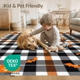 thumbnail image 4 of ODIKA 5'x7' Washable Area Rug Halloween Plaid Striped Pumpkin Bat Motif Farmhouse Fallc Door for Dining Room, Under Table, Home Office, Non-Slip Chair-Friendly, 4 of 7