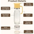 thumbnail image 5 of 12oz No-Drip Glass Honey Dispenser with Base & Handle, Refillable Syrup Container for Coffee Tea Pancakes, 5 of 8
