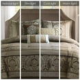 thumbnail image 3 of Home Essence Mirage Damask Brown Jacquard 7 Piece Comforter Set, King, 3 of 6
