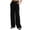 Black, variant on Womens Cotton Pants for Women Boho Wide Leg Jogger Paperbag Waist - Frayed Hem Business White S
