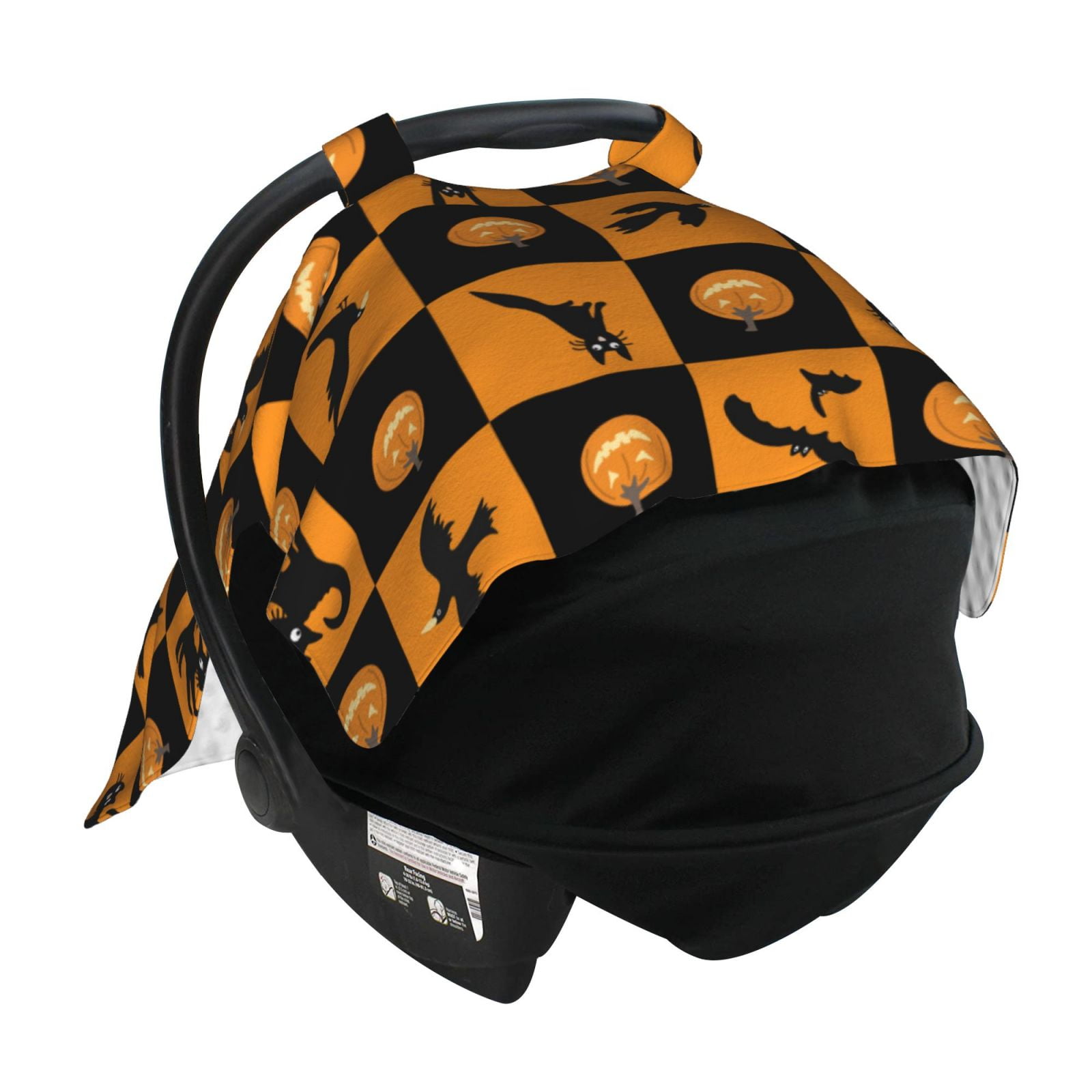 Car Seat Cover Baby - halloween pumpkins crow cat Breathable Infant Car Seat Cover for Baby Carseat, Lightweight Comfort Baby Essentials Must Haves Newborn Stuff for Girl Boy