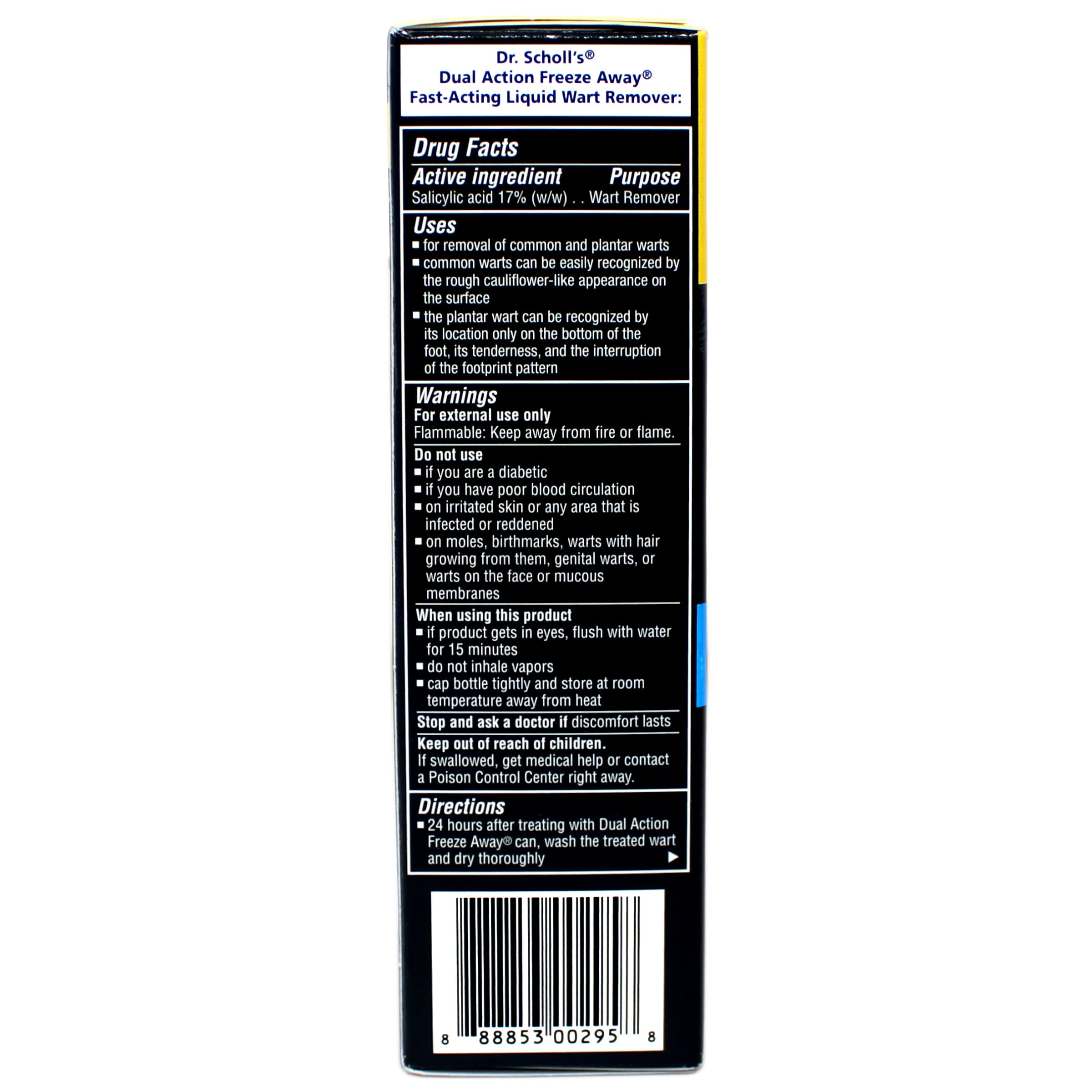 Dr. Scholl's Dual Action Freeze Away Wart Remover, Freeze Therapy + Fast-Acting Liquid, 8 Treatments