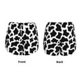 thumbnail image 3 of Rateoe Cow Print Black White Printed 2 in 1 Women's Workout Shorts for Athletic Gym Running Shorts with Phone Pockets-Small, 3 of 7
