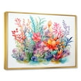 thumbnail image 3 of Designart "Watercolor Coastal Coral IV" Extra Large Animals Framed Wall Art - Coastal Coral Coastal Coral Under Water Living Room Framed Canvas Art, 3 of 7