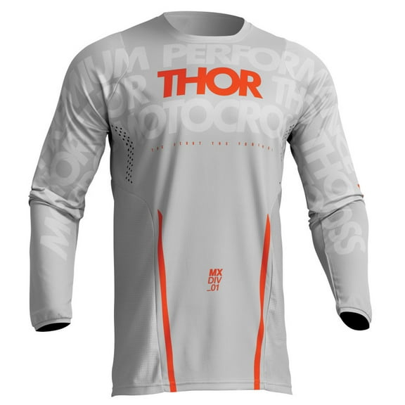 Thor 2024 Pulse Mono Offroad Motocross Dirt Bike Jersey - Gray/Orange - Small