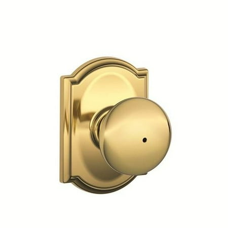Plymouth Knob Set Privacy Lock - Schlage Plymouth Knob with Camelot Trim Bed and Bath Lock
