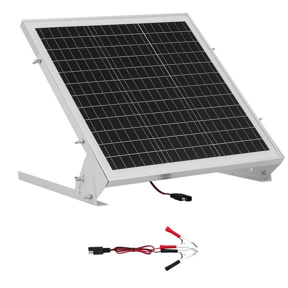 KFFKFF 20W 12V Solar Panel Charger with MPPT Controller, Adjustable Mount Bracket, and IP65 Waterproof Design for Cars, Boats, RVs, and Roof Installations