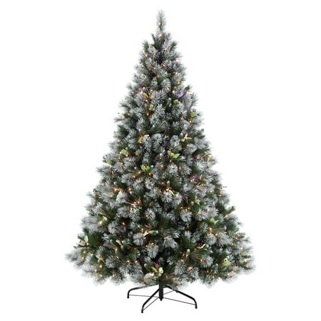 Puleo International 7.5 Ft Pre-Lit Fiber Optic Winter Wonderland Puleo International 7.5 ft Pre-Lit Fiber Optic Winter Wonderland Artificial Christmas Tree with 500 - Puleo International 7.5 Ft Pre-Lit Fiber Optic Winter Wonderland
