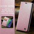 thumbnail image 5 of SaniMore for iPhone 15 Plus (6.7" 2023) Case, PU Leather Auto-magnet Full Protection Flip Kickstand Card & Cash Slots, Retro Shockproof Anti-fall Wallet Business Shell, Pink, 5 of 9