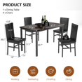 thumbnail image 2 of Dining Room Table Set for 4, Kitchen Table Set with 4 Upholstery Chairs Chairs, Modern Faux Marble Top Finish Dining Set for Bar, Breakfast Nook, Brown, 2 of 10