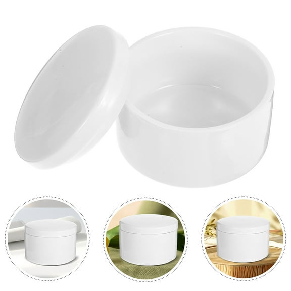 CRAFTHROU Ceramic Jewelry Box 1Set for Rings Display Square White 8.5x8.5x5.5in