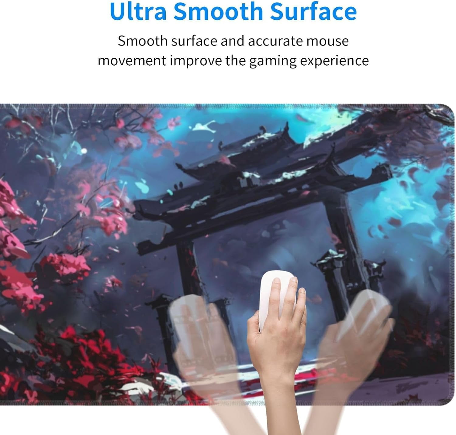 Japanese Samurai and Forest Mouse Pad, Waterproof Extended Large Gaming Mousepad Desktop, Big Long Non-Slip Mouse Mat for Laptop, Keyboard, Computer for Decor Office, 31.5 * 11.8 in