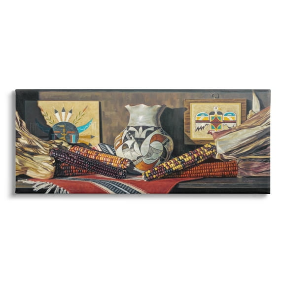 Stupell Industries Land of Enchantment Painting Abstract Painting Gallery Wrapped Canvas Print Wall Art, 24 x 10