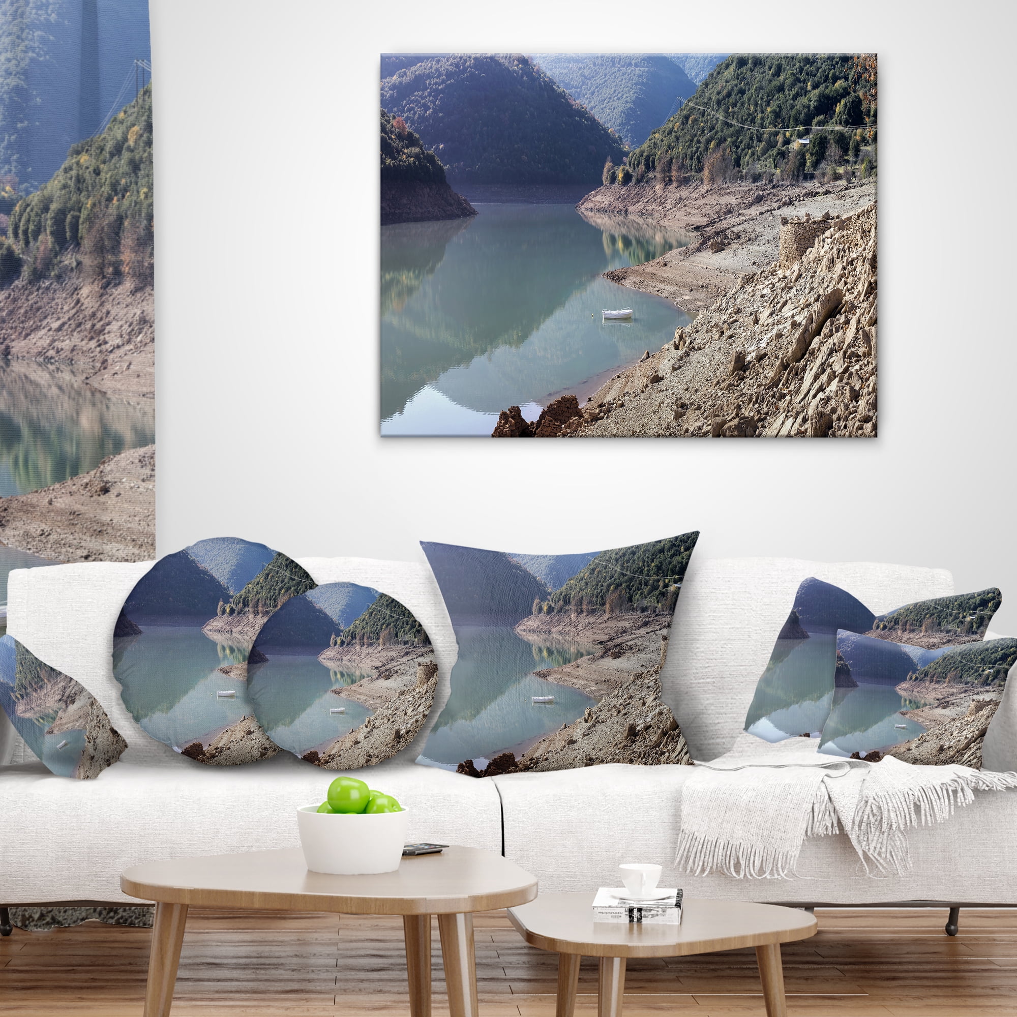 Designart 12" x 20" Multi-color Polyester Throw Pillow