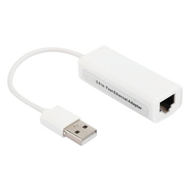 Adaptador USB a Ethernet, Adaptador de Red USB 2.0 a Ethernet LAN Compatible con PC/Laptop Blanco