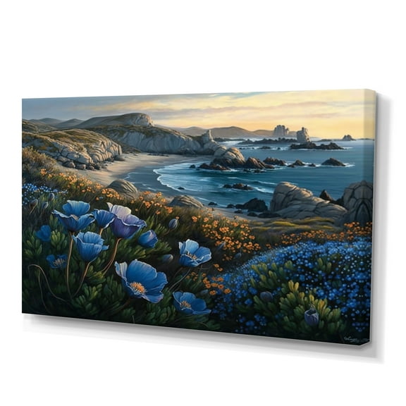 Designart Flowers By The Coast II Canvas Wall Art