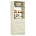 thumbnail image 6 of Homieasy 21.3 Inch Freestanding Closet System with 4 Wood Drawers and 3 Shelves for Walk-in Closet, Bedroom, White Oak, 6 of 10