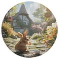 thumbnail image 3 of Easter Bunnies Rabbits Floral Medallion Round Rug - Small Round Area Rug, Soft Non-Slip Machine Washable Bedroom Mat Indoor Accent Entry Carpet for Office Desk Dorm Hallway, 3 of 7
