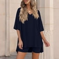 thumbnail image 6 of Womens 2 Piece Summer Short Sets Lounge Outfits Spring Vacation Cruise Travel Resort Beach Loungewear Cute Pajamas, 6 of 7