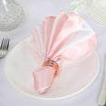 thumbnail image 4 of Efavormart 5 PCS  Blush/Rose Gold Stripe Satin Napkin For Wedding Banquet Party Table Decoration - 20x20", 4 of 11