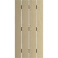 thumbnail image 5 of Ekena Millwork 23 1/2"W x 62"H Rustic Four Board Spaced Board-n-Batten Riverwood Faux Wood Shutters (Per Pair), Primed Tan, 5 of 10