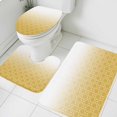 thumbnail image 4 of Abstract Texture Bathroom Rugs Set Classic Yellow Gradient Line Non Slip Absorbent Soft Bath Mats 3 Piece Set with Bathroom Rug, U-Shaped Floor Mat, Toilet Seat Cover Large Size, 4 of 9