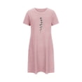 thumbnail image 5 of Dreluolixuan Cotton Nightgowns for Women Short Lightweight Loose Nightgown Crew Neck Short Sleeve Sleep Dress Graphic Casual Sleepwear, 5 of 5