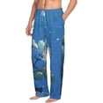 thumbnail image 6 of Salouo Hibiscus Flowers Calm Water Print Pajama Pants for Men, Lounge Pants Elastic Waistband Casual Men's sleepwear Loungewear Sleep Pajama Pant -Large, 6 of 7