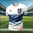 thumbnail image 2 of 2026 Soccer Game France Soccer for Men Short Sleeve Training Shirt, Breathable Sport Casual T Shirt with Gallic Rooster Two-Star France Flag Graphic for Soccer Fans, 2 of 3