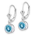 thumbnail image 5 of Auriga Fine Jewelry 14K White Gold Blue Topaz Dangle Earrings for Women, 5 of 6