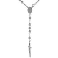 thumbnail image 2 of Sterling Silver 6mm Bead Rosary Necklace for Women and Men Miraculous Medal Center Nickel Free Italy 30 inch, 2 of 7