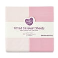 thumbnail image 3 of Parent's Choice 180 Thread Count Pink Cotton Fitted Bassinet Sheets, 2 Pack, 3 of 6