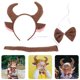 thumbnail image 2 of EeaseMX Conjunto de 3 piezas de disfraz de dibujos animados para niños, diadema, pajarita y cola, accesorios de actuación para fiesta de cosplay (vaca), 2 of 8