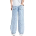 thumbnail image 6 of JUMEYU Kids Baggy Jeans Boys Toddler & Big Child Wide-Leg Cargo Jeans, Denim Pants 4T 5T (Light Blue,4-5 Years), 6 of 6
