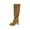 Khaki, variant on Black Booties TKYCMSUAKI Slouchy Boots Women Knee High Boots Pointed Toe and Block Heel Suede and Faux Leather Boots Pull-On Western Wide Calf Country Fashion Tall Boots