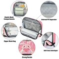 thumbnail image 4 of Stand Pencil Pouch High Capacity Pencil Case Organizer Pouch Durable Pencil Box for Office, Pinkheartrabbit Printed, 4 of 8