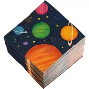 150-Pack Napkins, Outer Space Design, 3-Ply, Unfolded 13x13", Folded 6.5x"6.5"